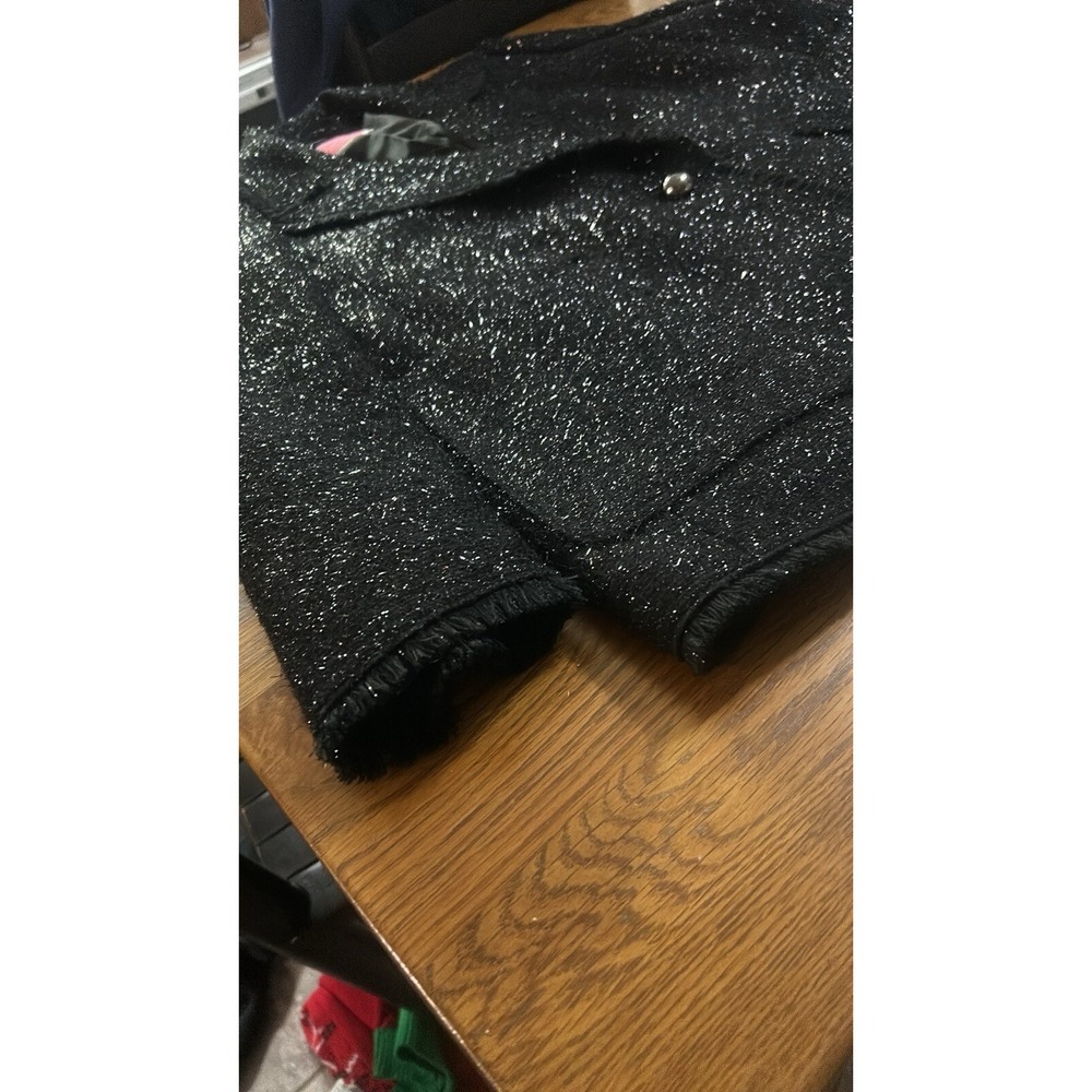Kate Spade Blazer Jacket Tinsel Metallic Sequel Tweed Black Sz 14 Designers‎ - Picture 7 of 15